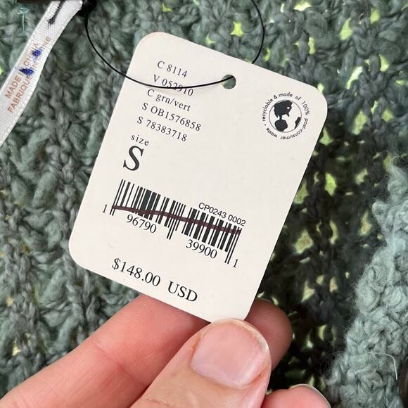 Free People Whistle Thermal Henley Sweater Heather Green Size S. NEW - Picture 5 of 8